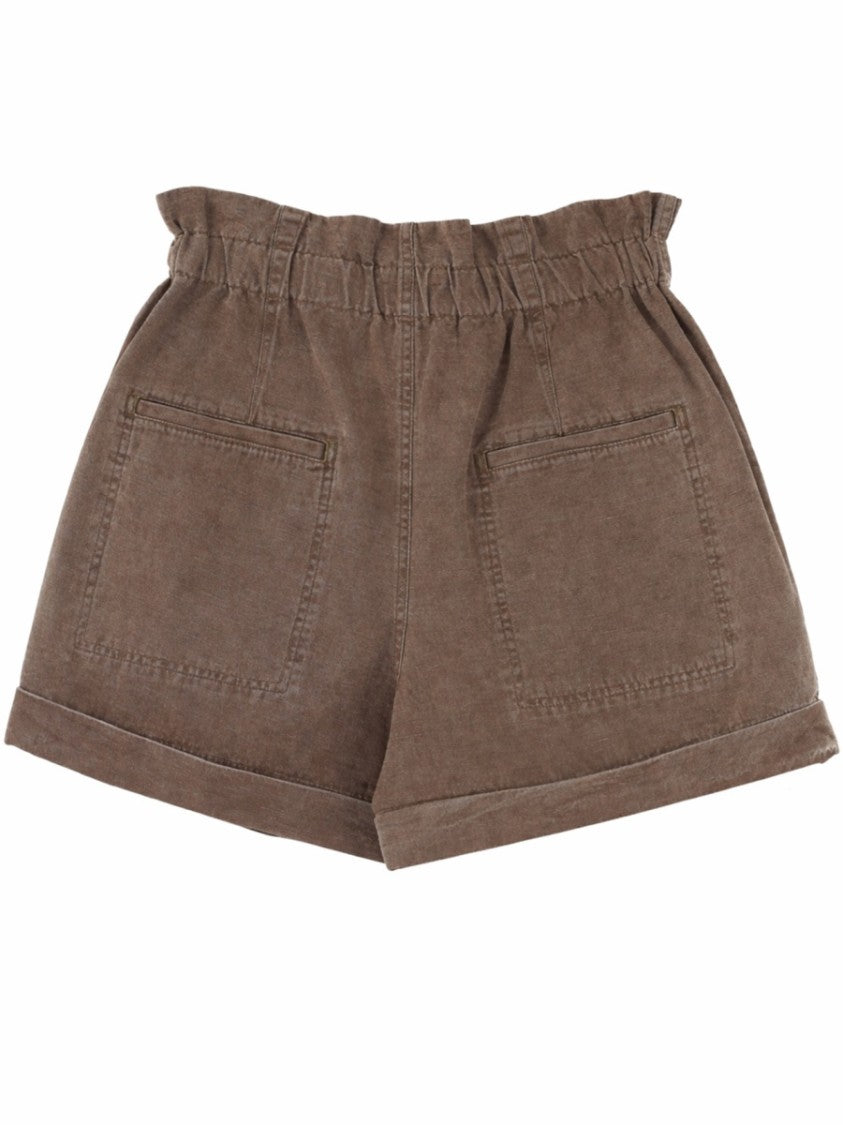 Isabel Marant Étoile Nirma Cotton Linen Pleated Shorts