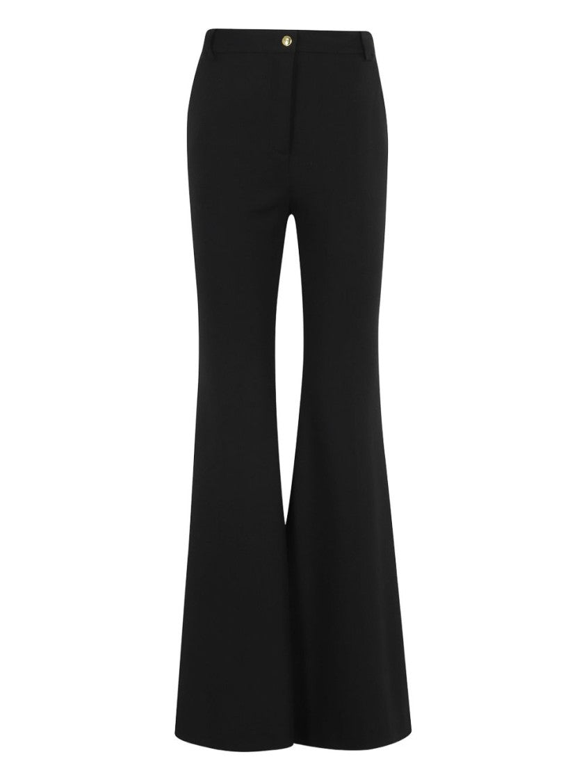 Pinko High-Waisted Flared Black Pants With Tailored Detail