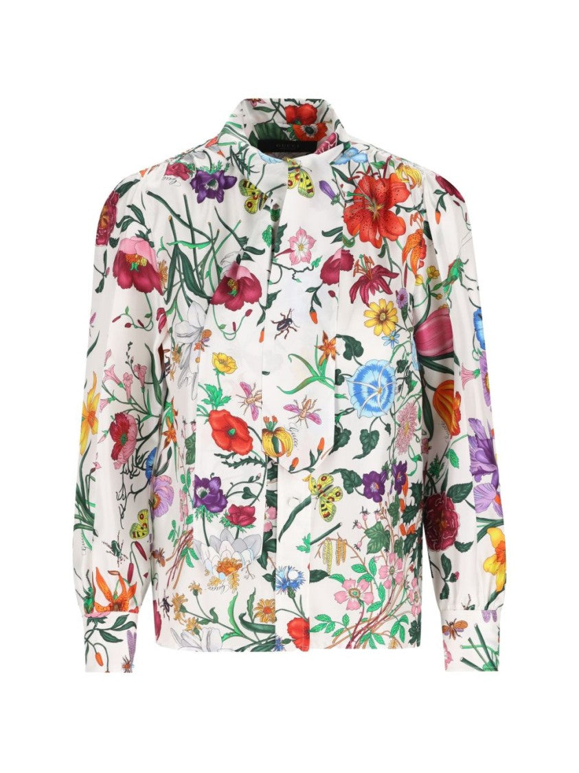 Gucci Botanical Print Silk Shirt