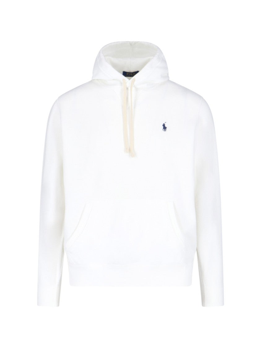 Polo Ralph Lauren Classic White Hoodie With Round Neckline