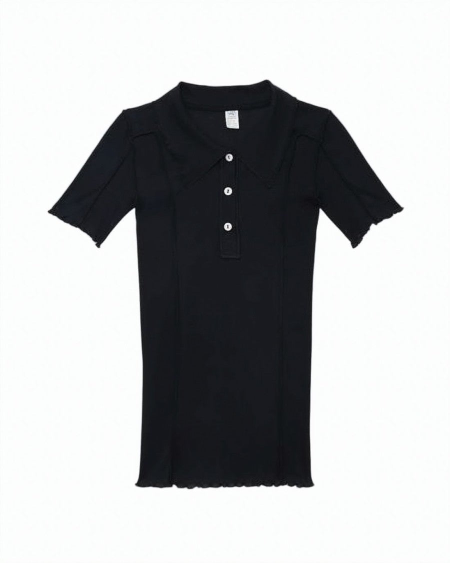 Baserange White Fitted Organic Cotton Seam Polo