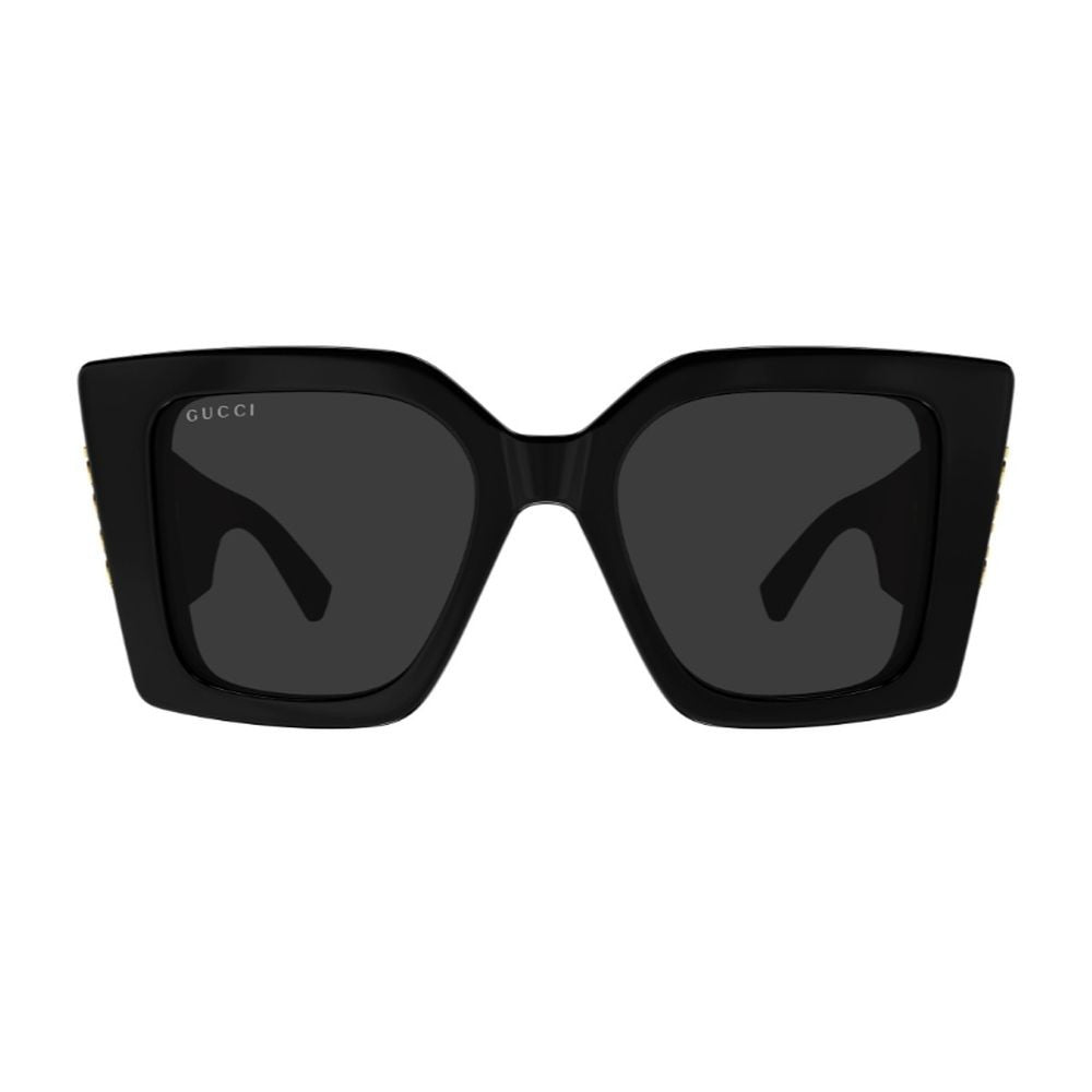 Gucci Oversized Wide Cat-Eye Sunglasses With Gold Accents