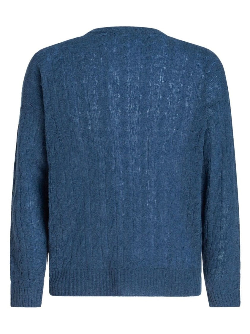 Etro Textured Cable Knit C-Neck Sweater