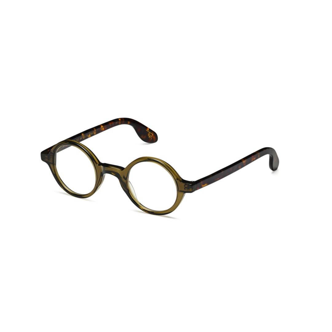 Moscot Or-Zol-O Zolman Translucent Olive Green Round Frame Eyeglasses