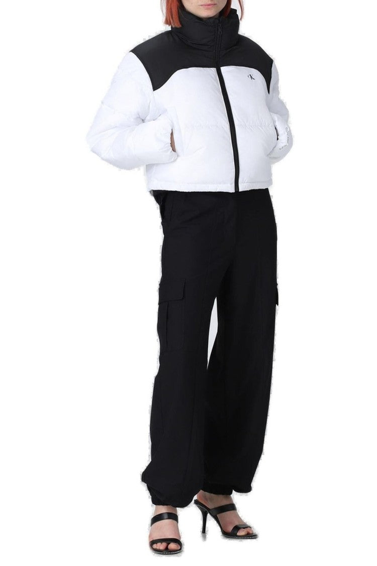 Calvin Klein Jeans Blocked Cropped Puffer