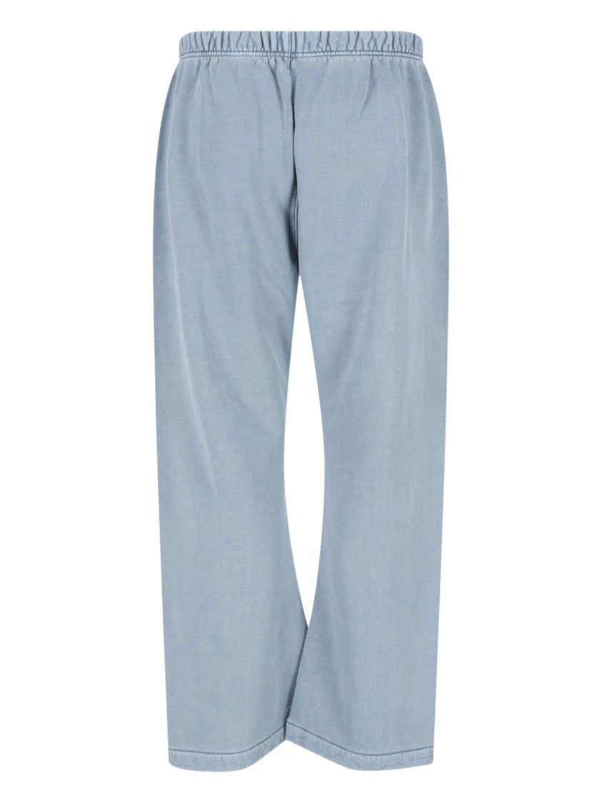 Fear Of God Essentials Beige Relaxed Wide-Leg Tonal Embroidered Trousers