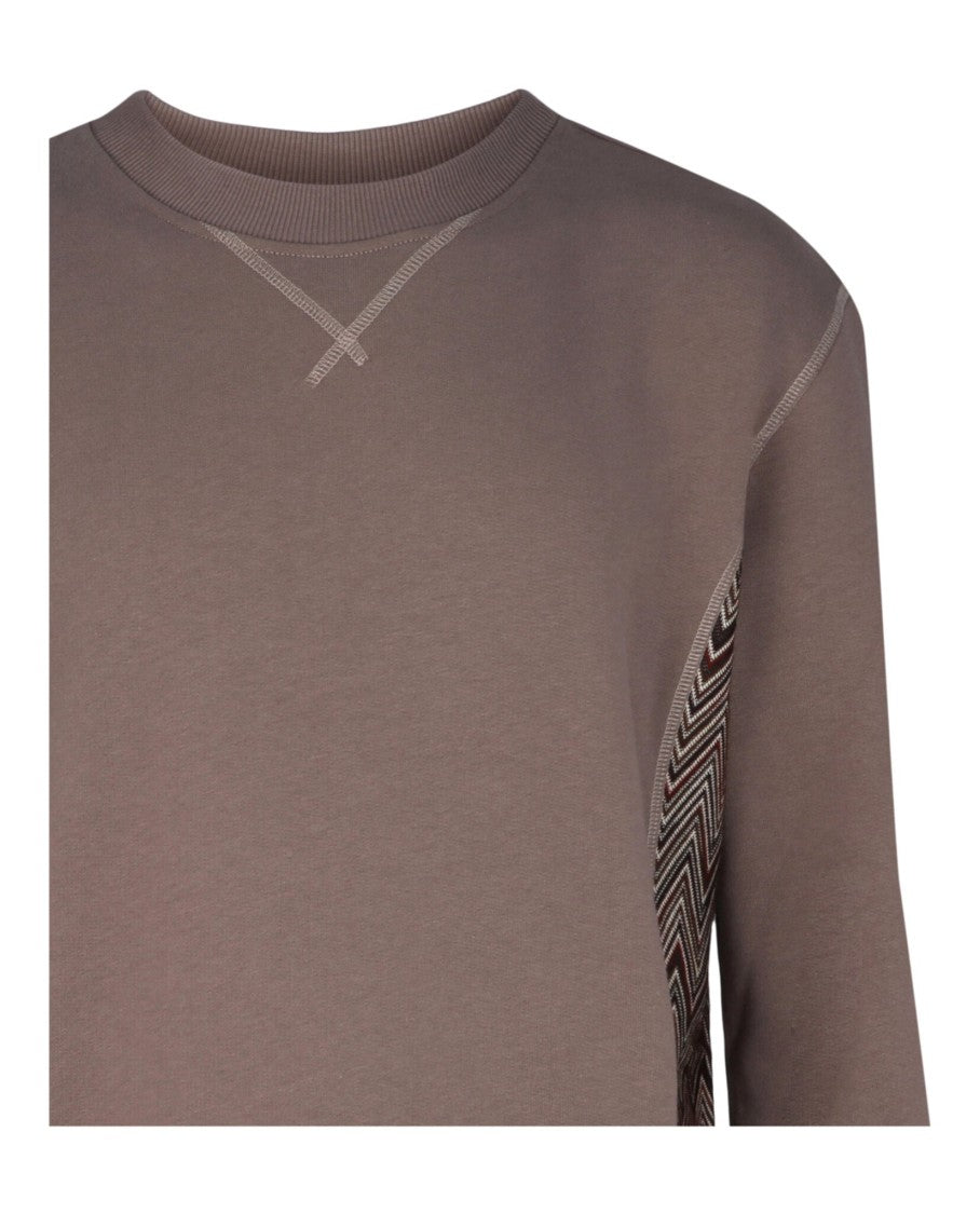 M Missoni Zig-Zag Panelled Crewneck Sweatshirt