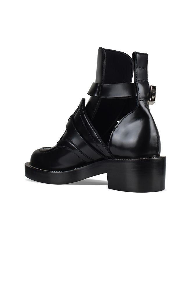 Balenciaga Black Leather Ceinture Booties