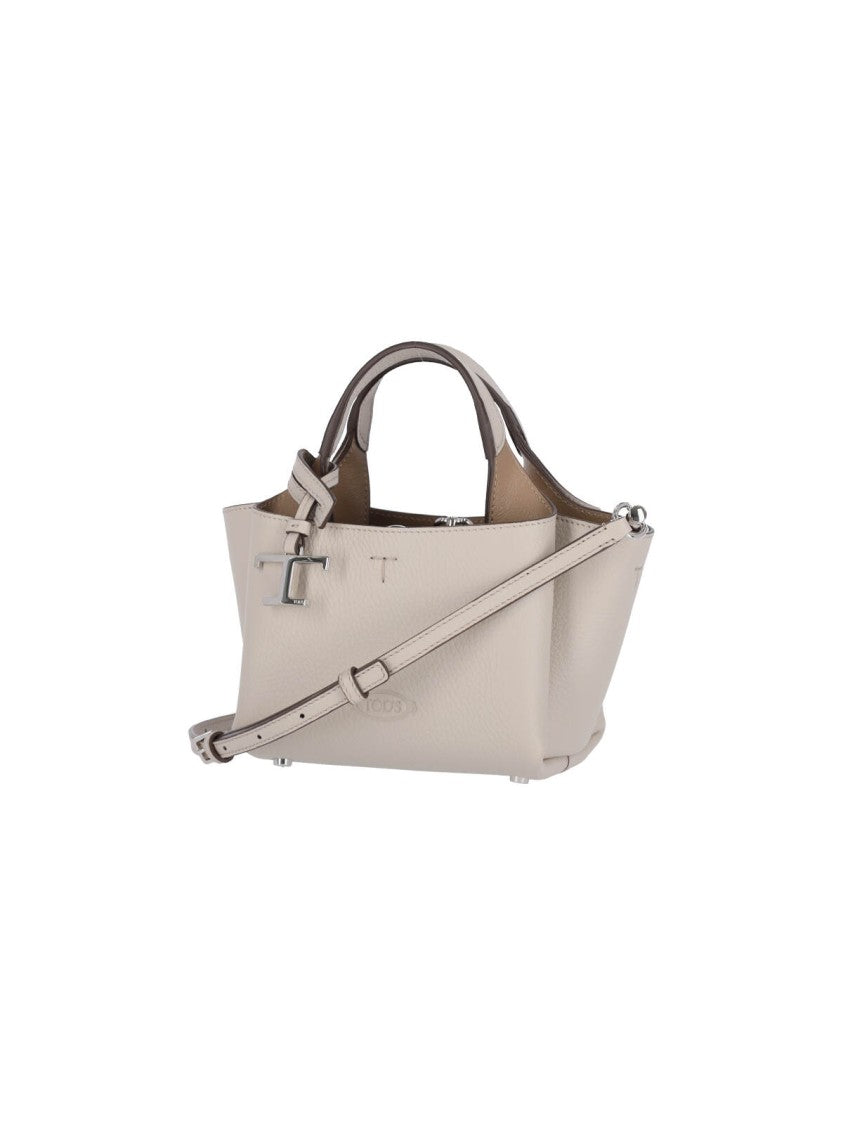 Tod's Structured Panna Leather Shoulder Bag