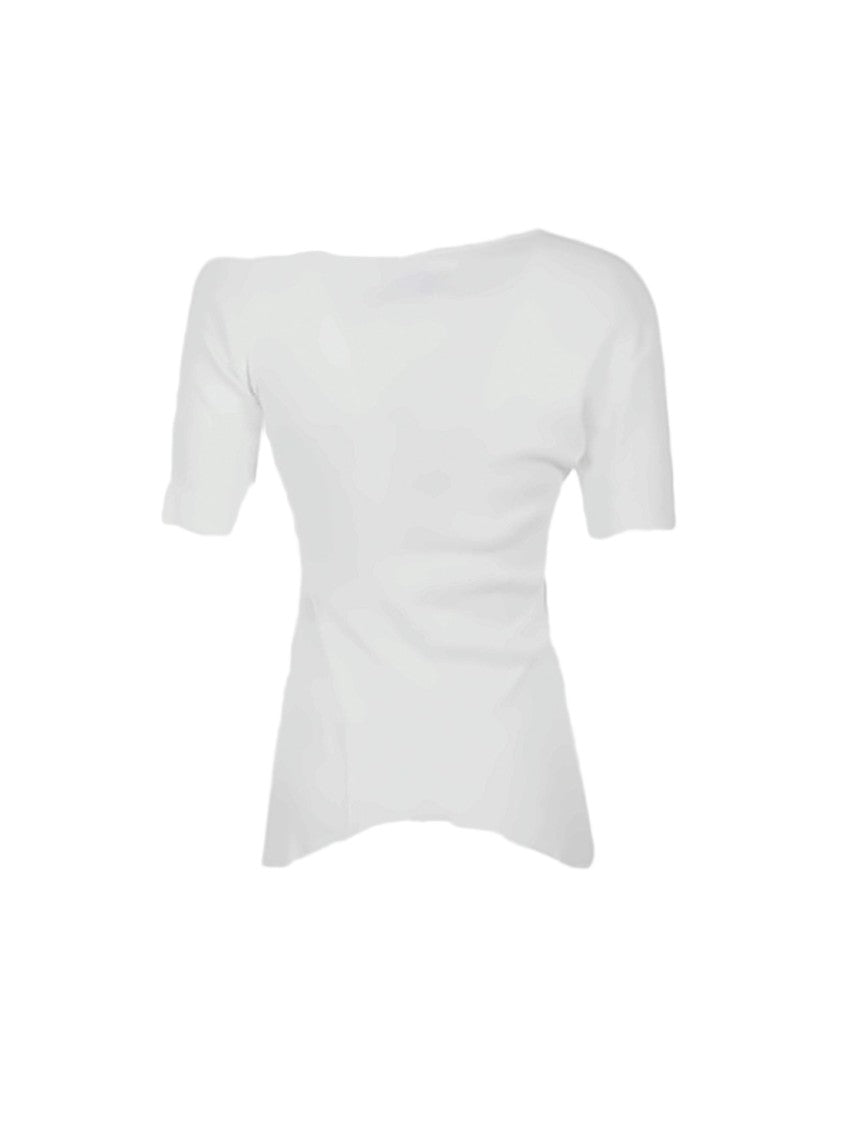 Vivienne Westwood Fitted White Short-Sleeve Top With Embroidered Emblem