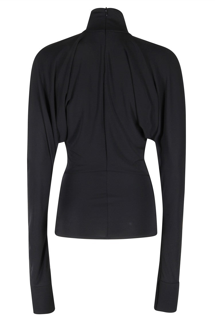 Francesco Murano Structured Black Top With High Collar