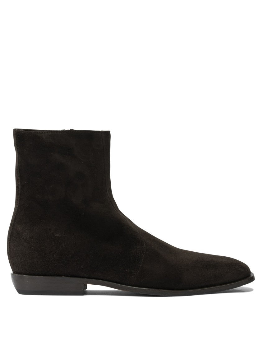 Henderson Baracco Pointed Toe Ankle Boots With Side Zipper And Minimalist Design