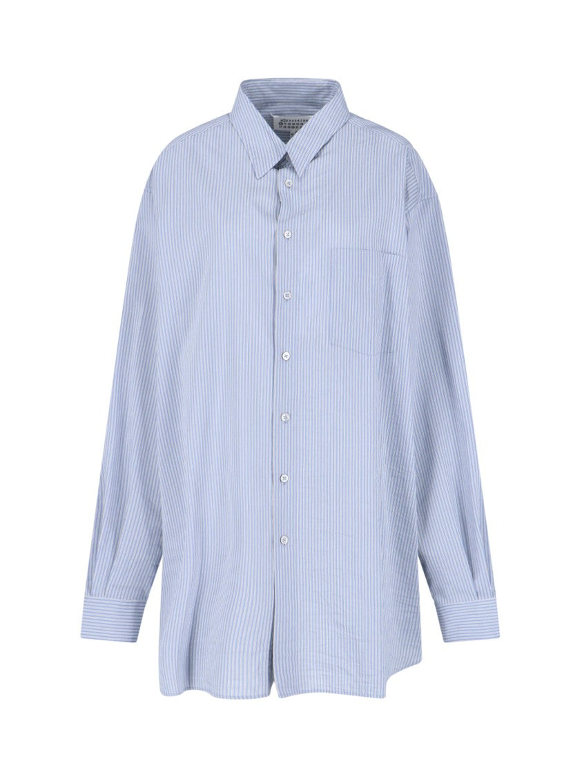 Maison Margiela Sophisticated Blue Shirt With Classic Collar