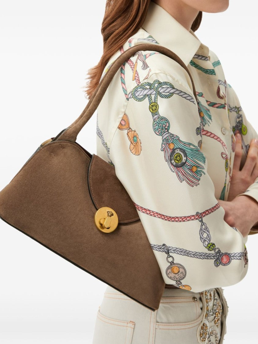 Versace Vivian Small Suede Medusa Handbag