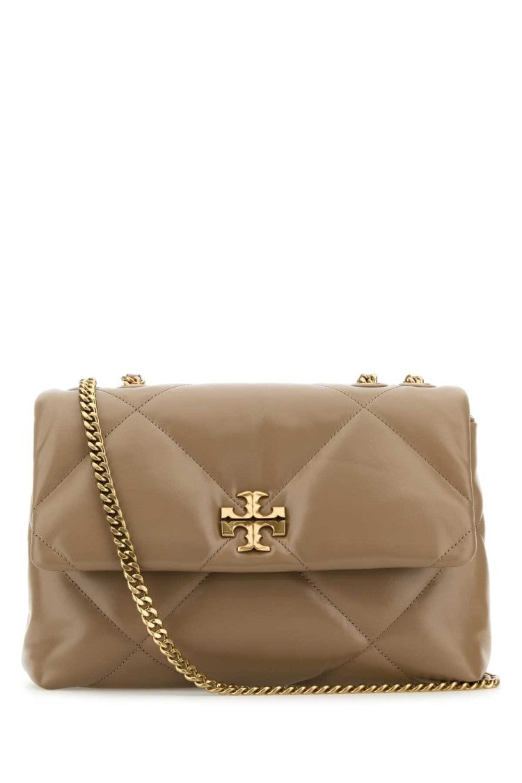 Tory Burch Dove Grey Leather Kira Shoulder Bag
