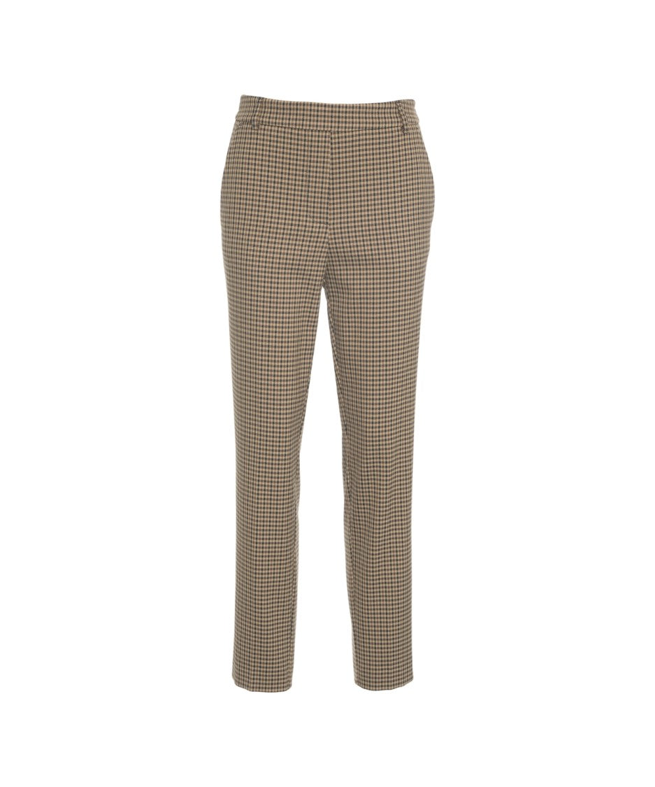 Gender Plaid Chinos With Concealed Zip And Tailored Fit
