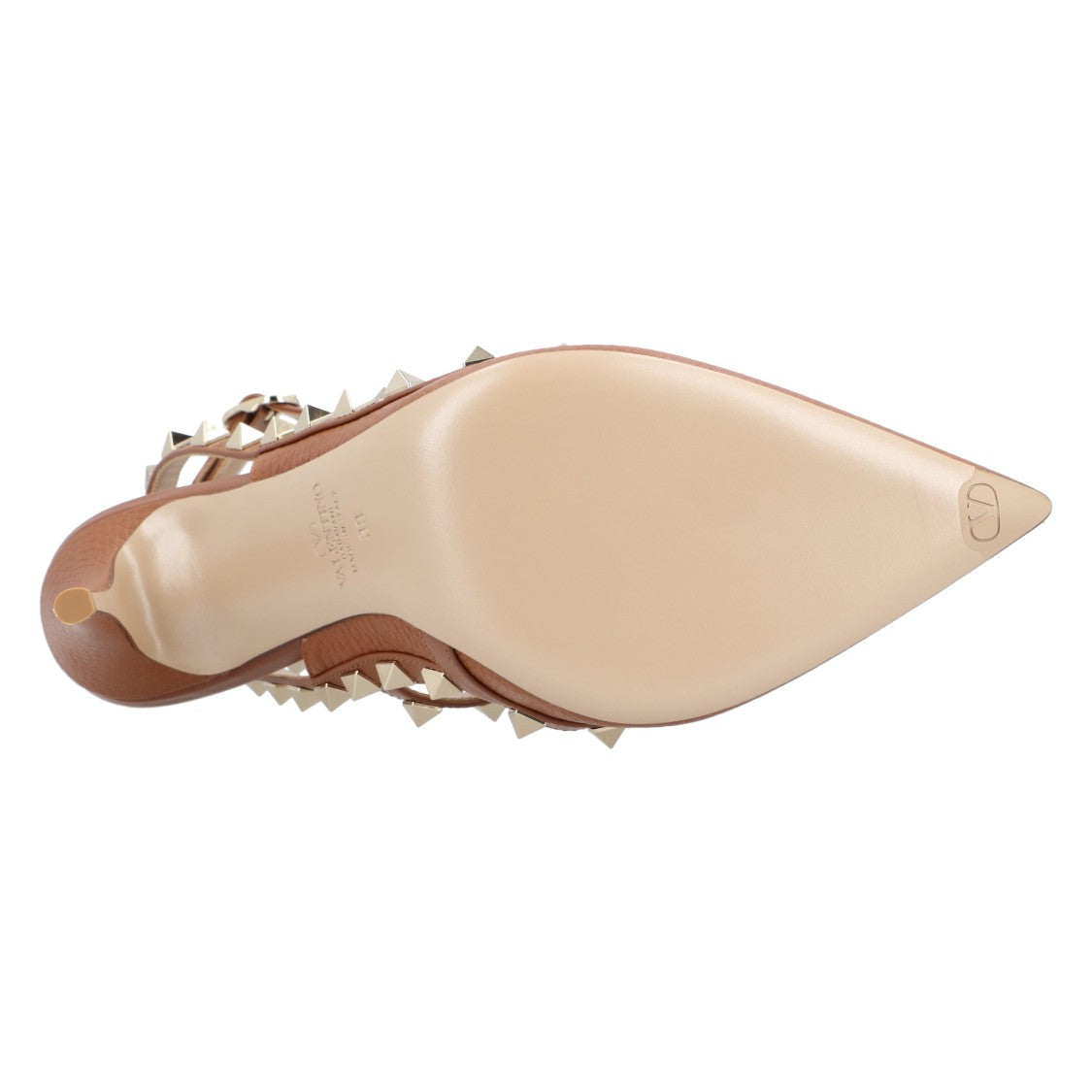 Valentino Brown Leather Rockstud Pumps