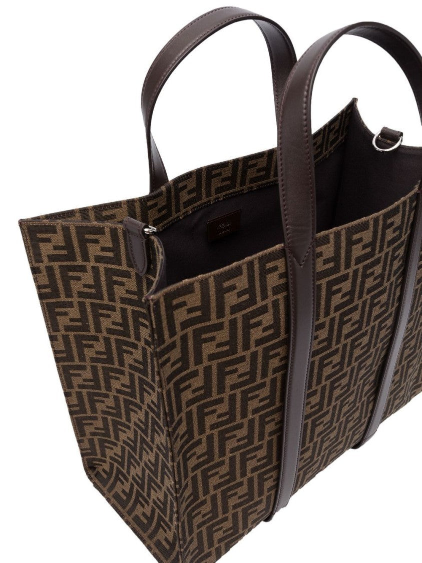 Fendi Structured Monogram Tote Bag With Gold-Tone Accents