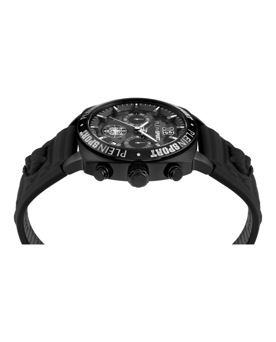 Plein Sport Wildcat Chronograph Watch With Camo Guilloche Dial