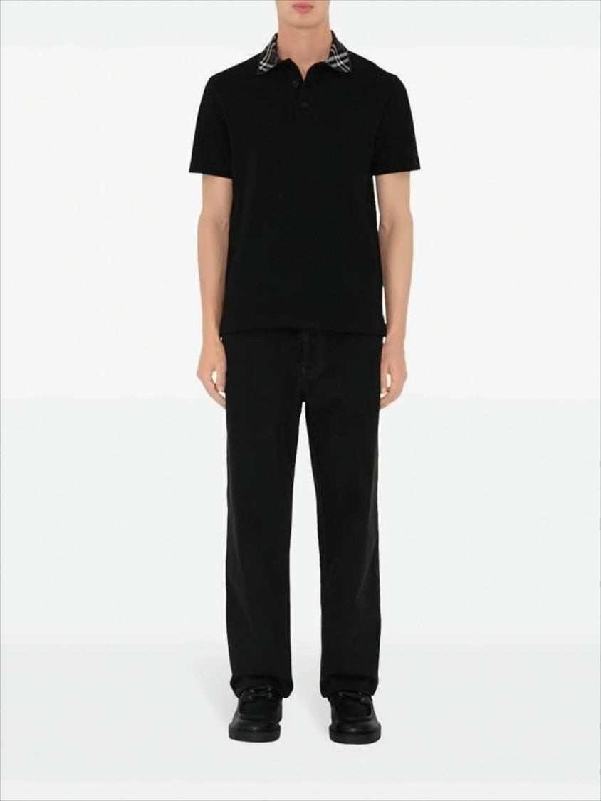 Burberry Short-Sleeved Polo Shirt With Checkered Collar