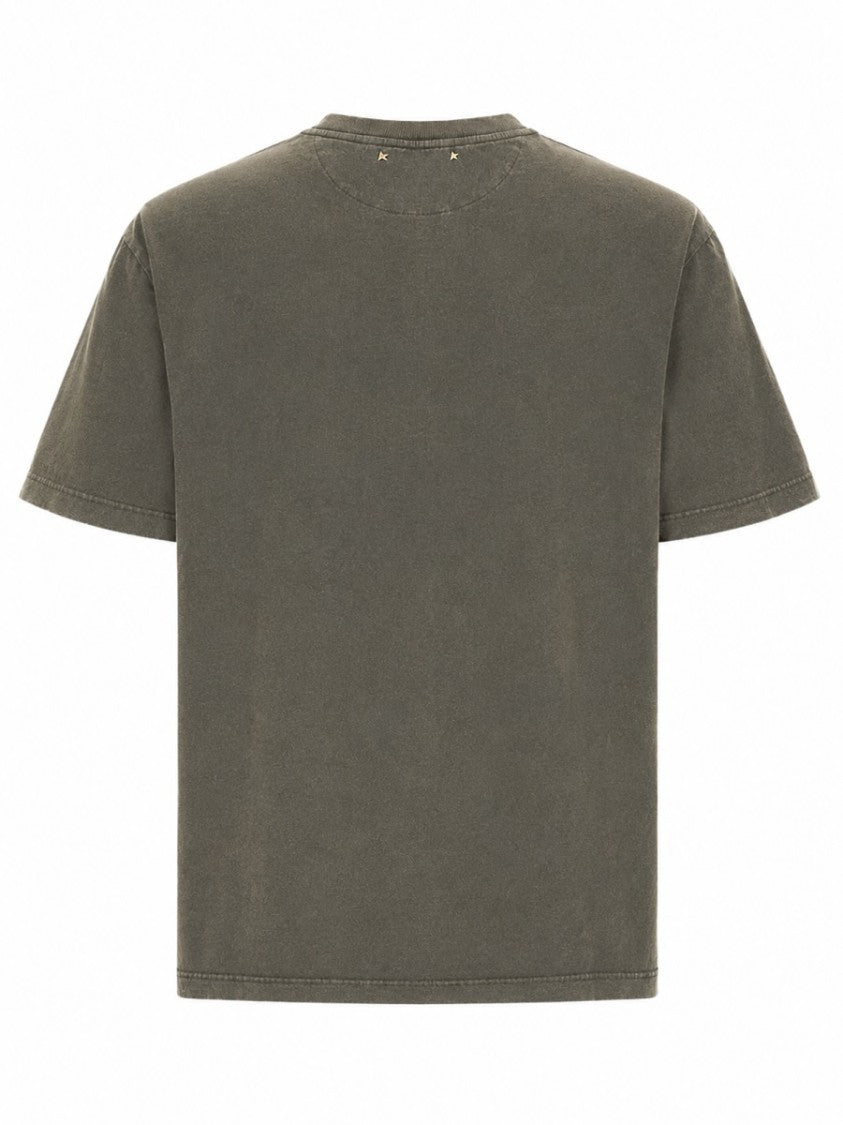 Golden Goose Short-Sleeved Vintage Grey Cotton T-Shirt
