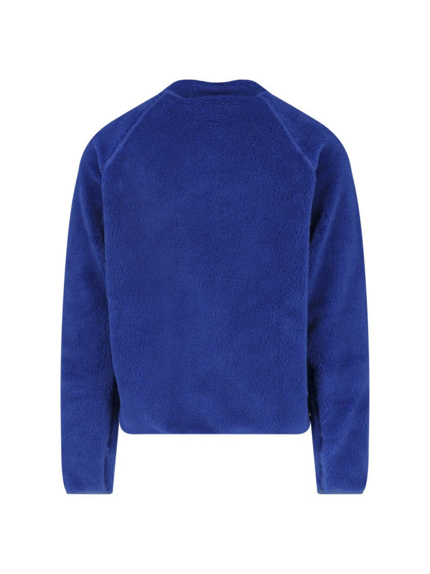 Mm6 By Maison Margiela Blue Fabric Teddy Zip Sweatshirt