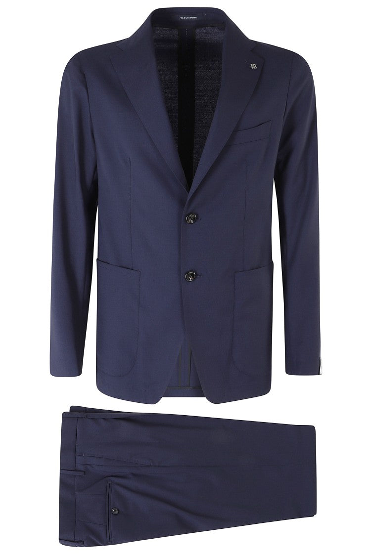 Tagliatore Blue Dakar Patch Pocket Tailored Wool-Blend Suit