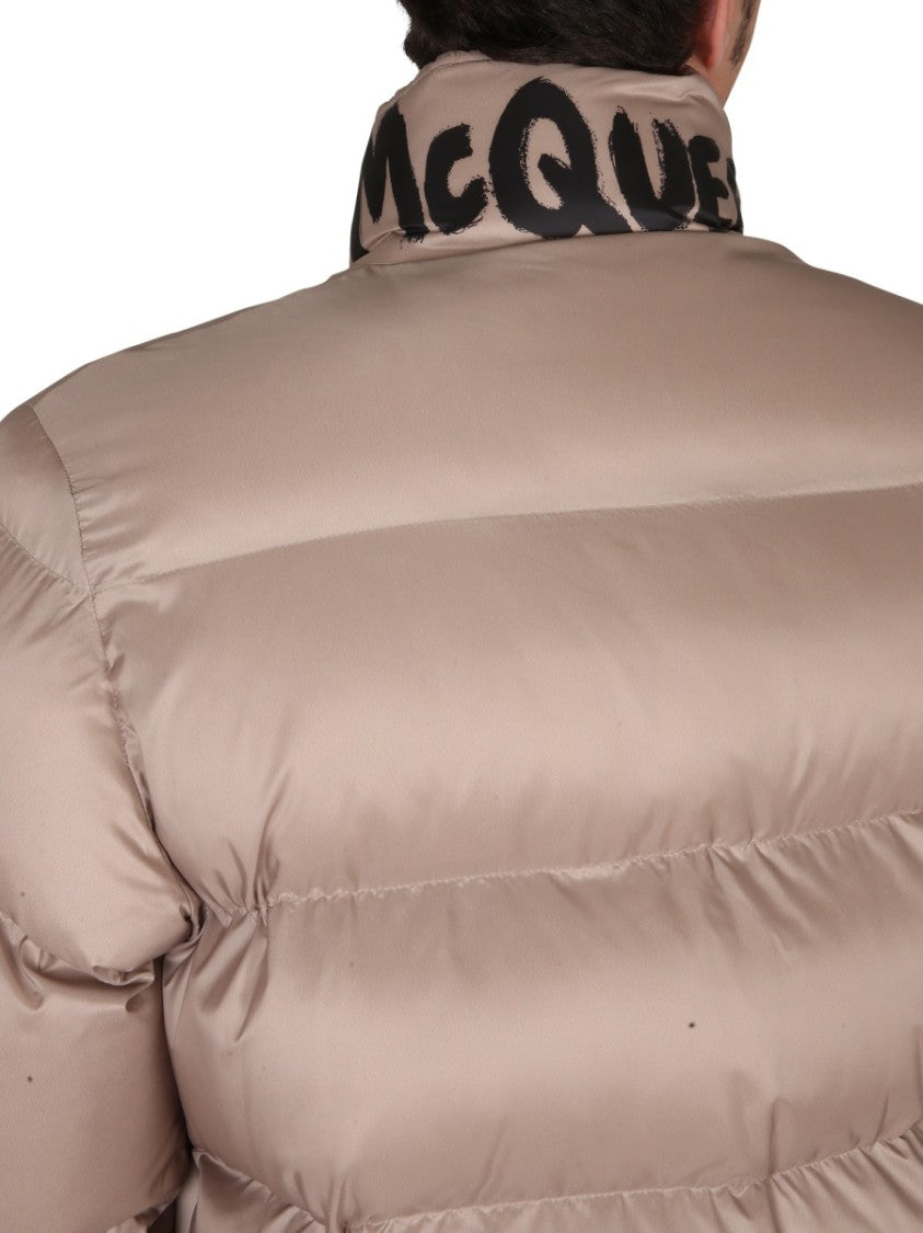 Alexander Mcqueen Graffiti Logo Print Down Jacket