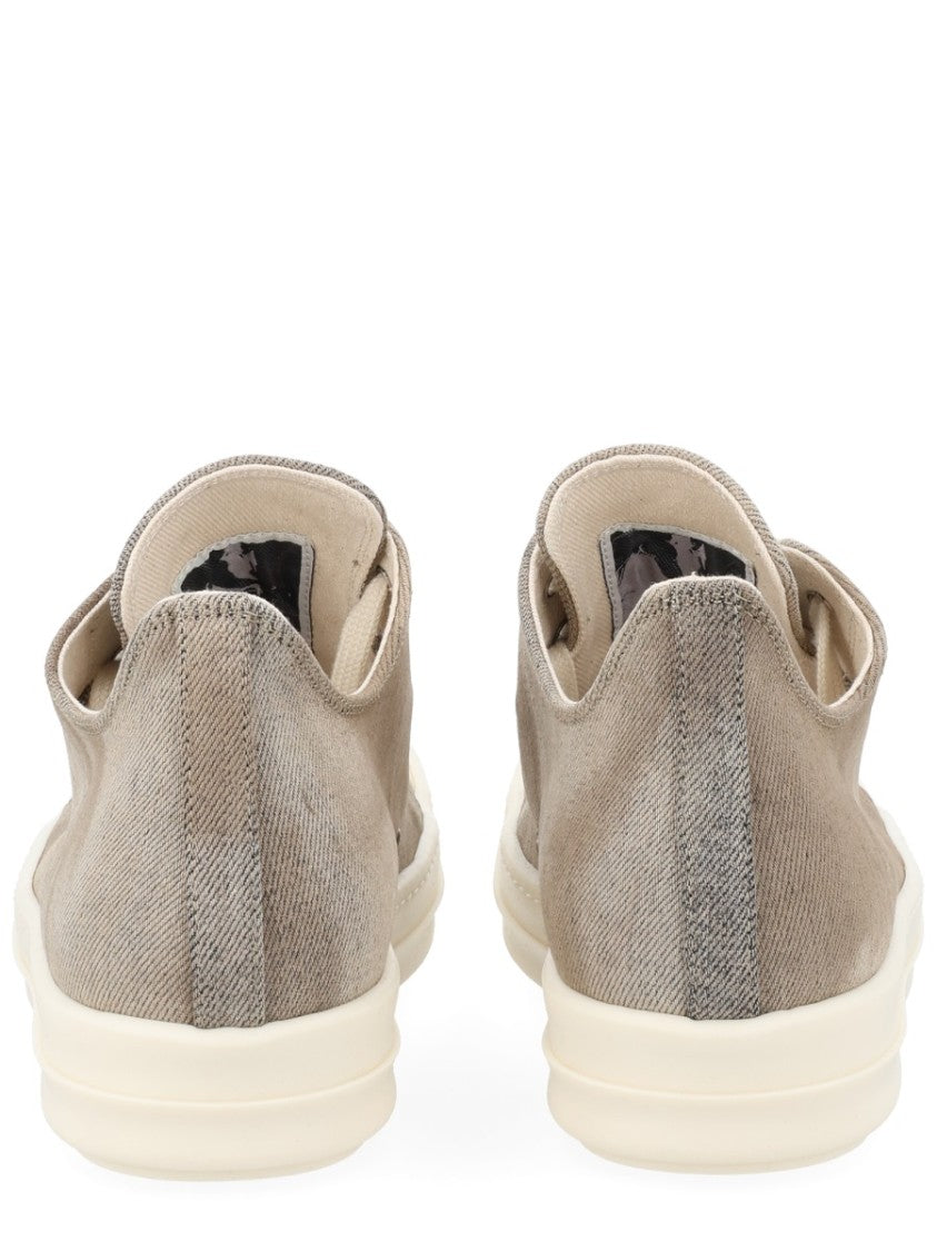 Drkshdw By Rick Owens Neutrals Low Faded Ridged Sole Sneakers