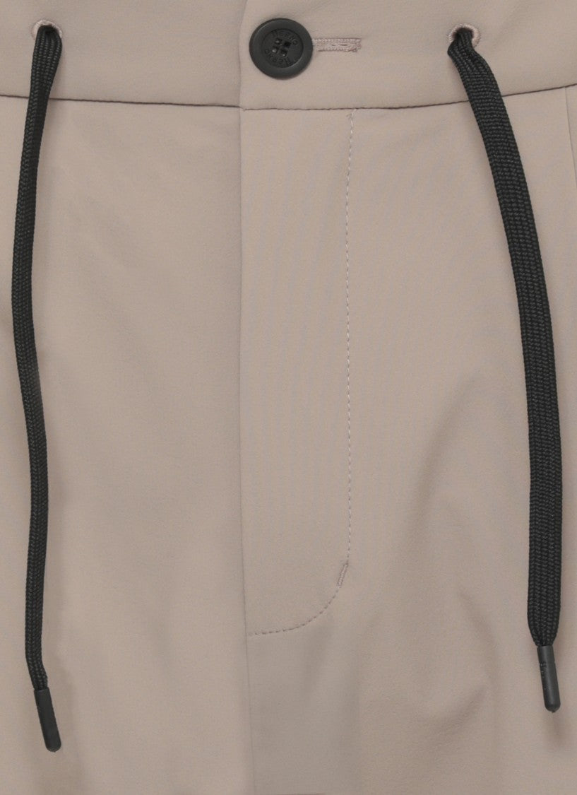 Herno Beige Tailored Drawstring Straight-Leg Pants