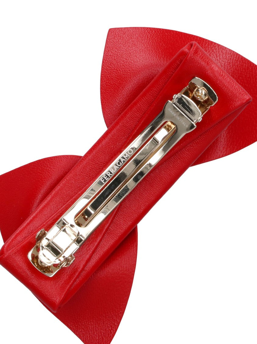 Ferragamo Bow Hair Clip – Red