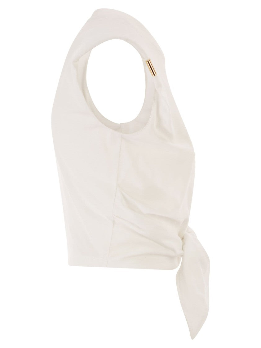 Elisabetta Franchi Jersey T-Shirt With Knot