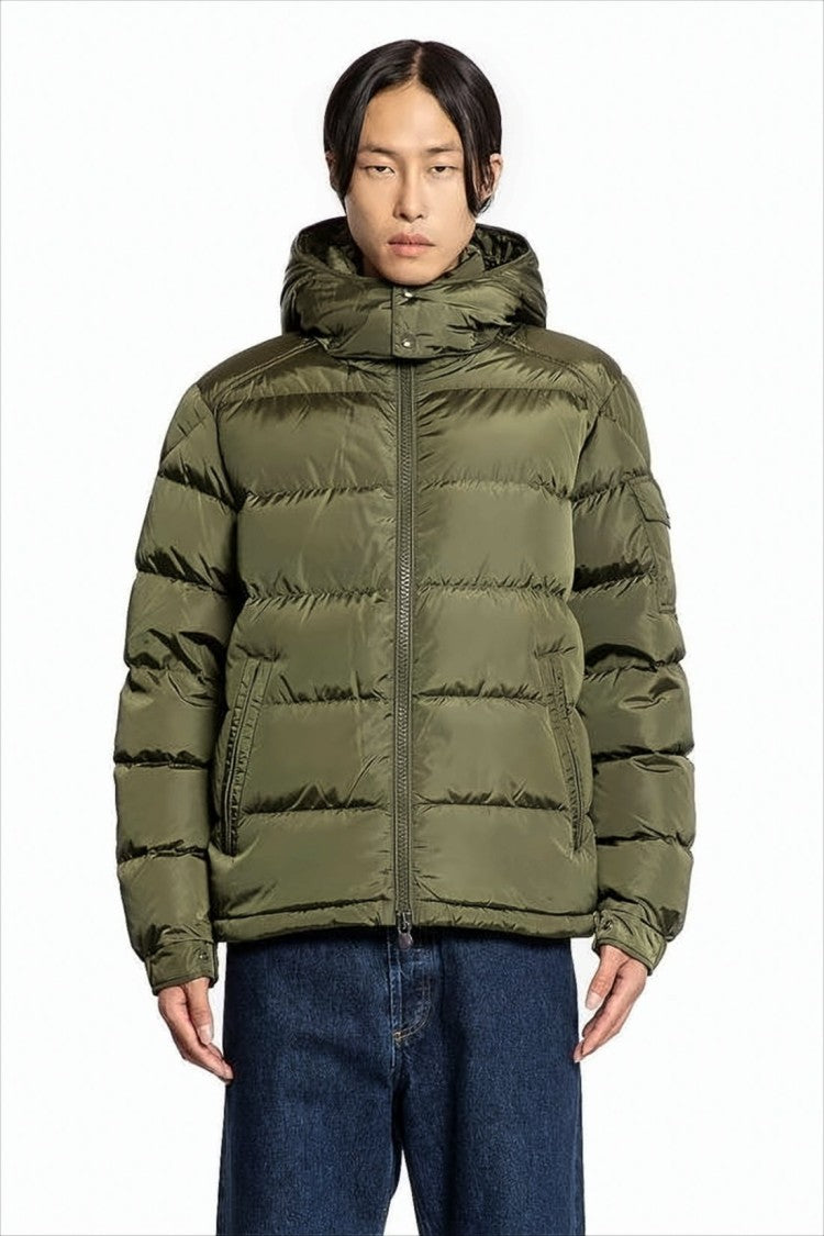 Moncler Quilted Down Jacket With High Collar And Hood