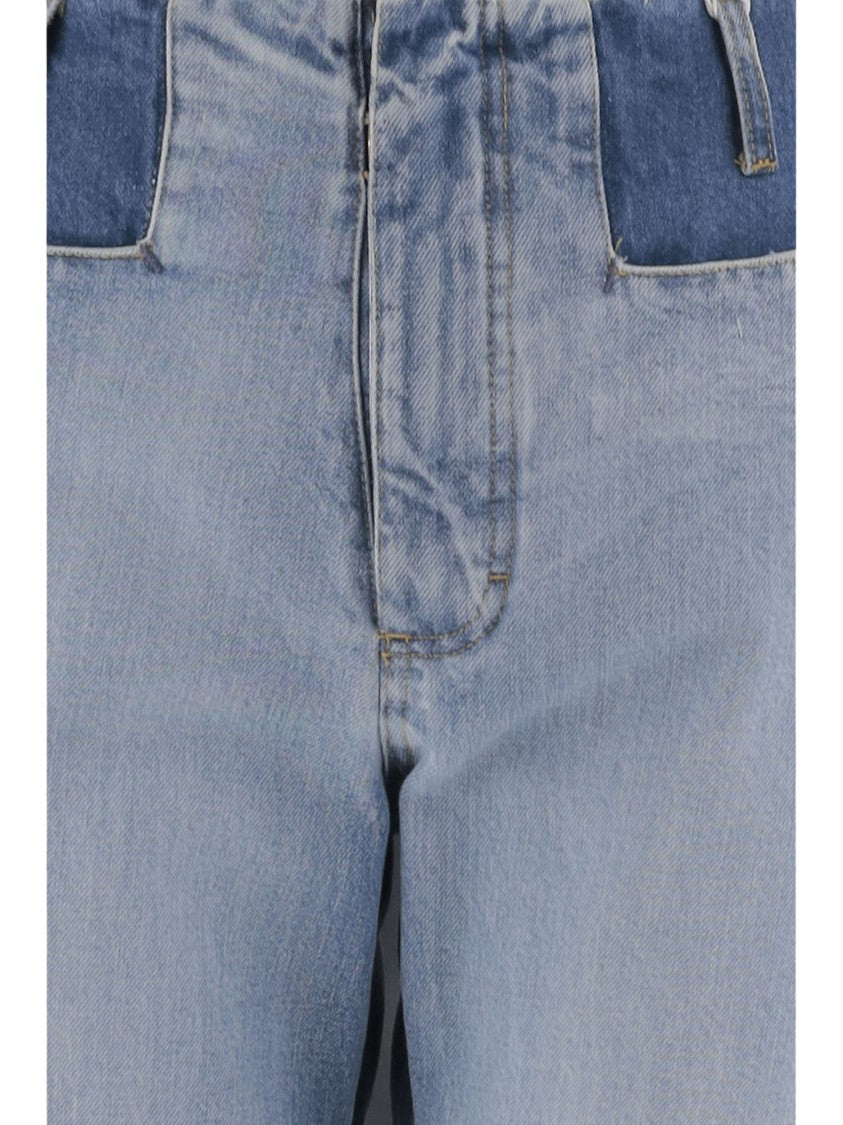 Maison Margiela Light Blue Denim Jeans With Subtle Patchwork Details