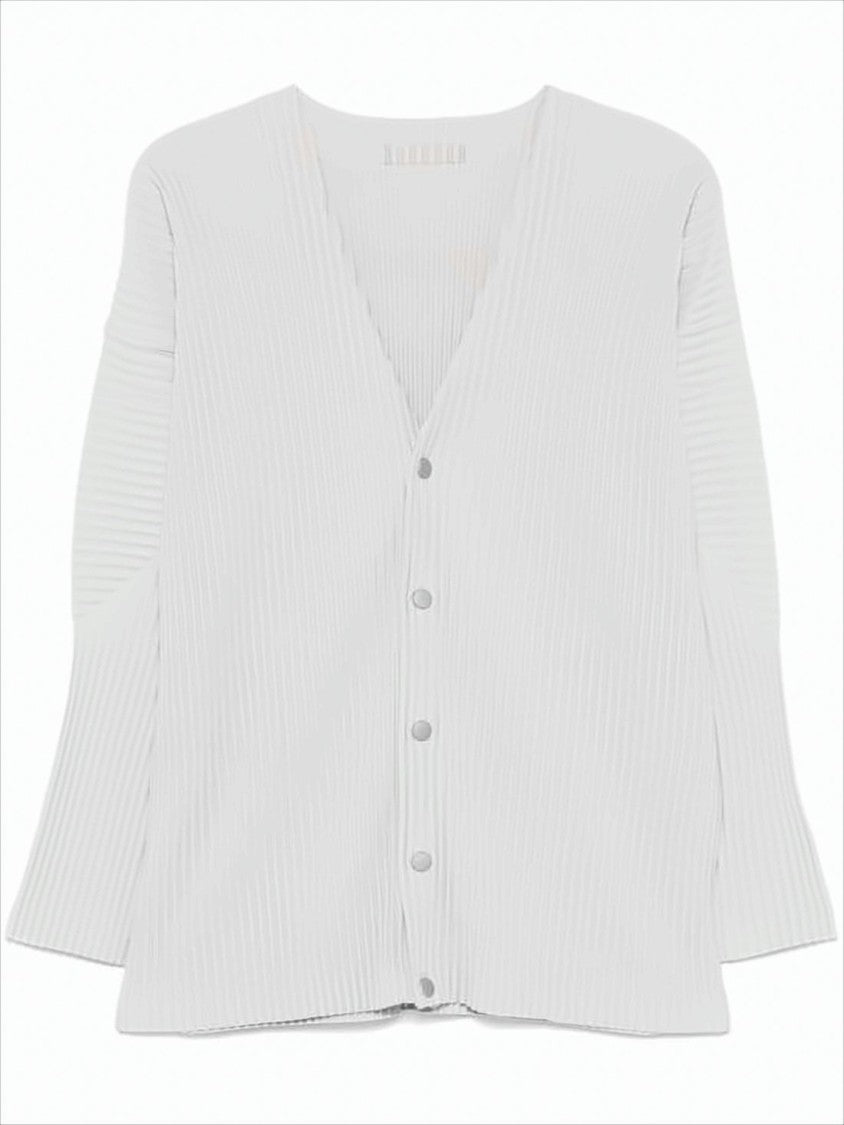 Homme Plissé Issey Miyake Fine Pleated Polyester Jacket With V-Neckline