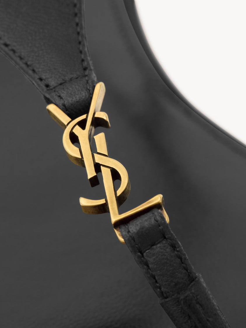 Saint Laurent Black Cassandre T-Strap Sandals