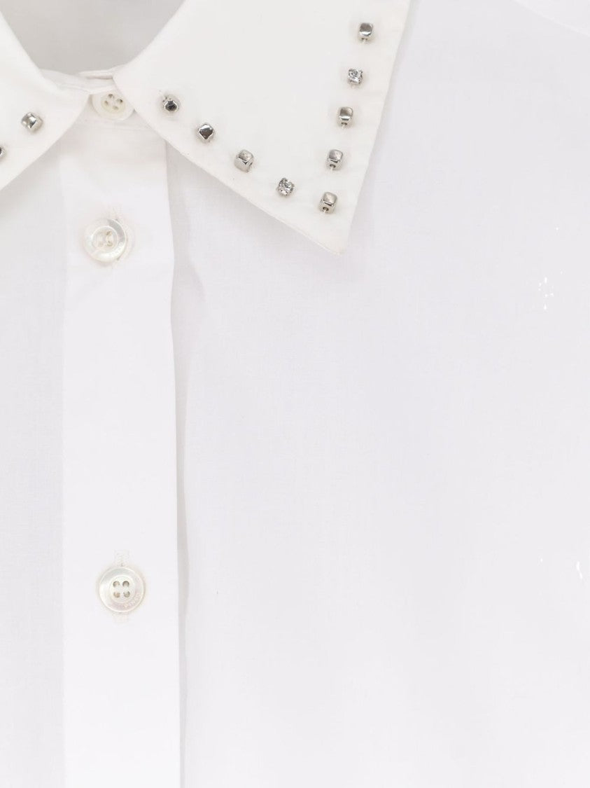 Pinko White Studded Collar Shirt