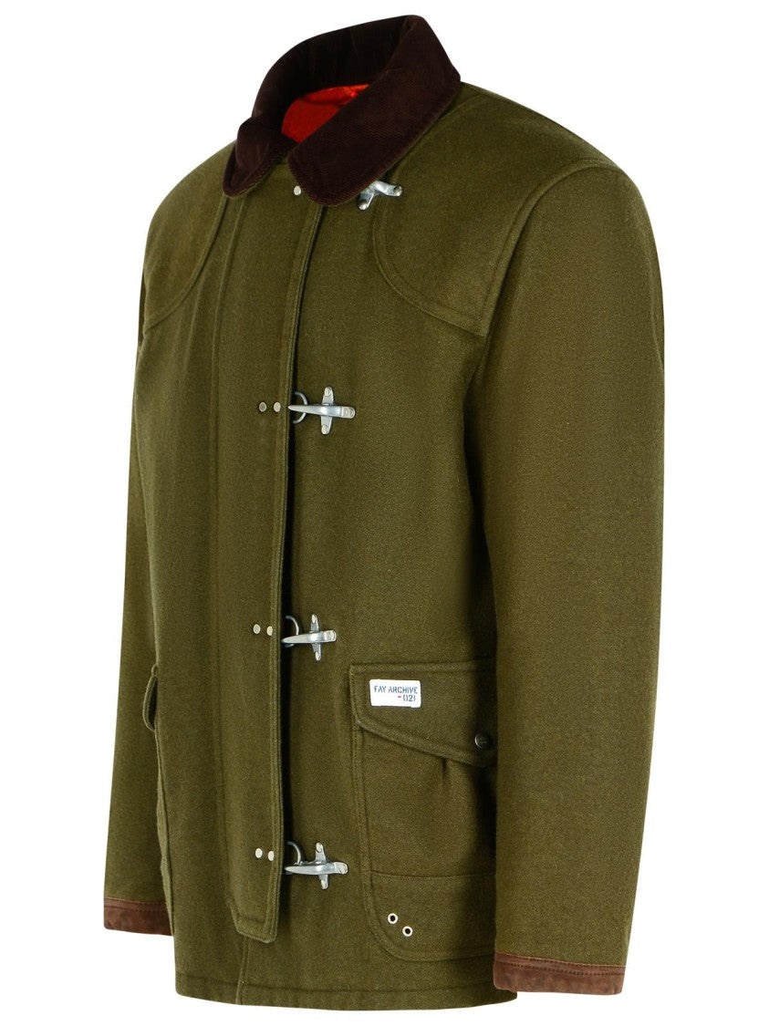 Fay '4Ganci' Green Wool Blend Jacket