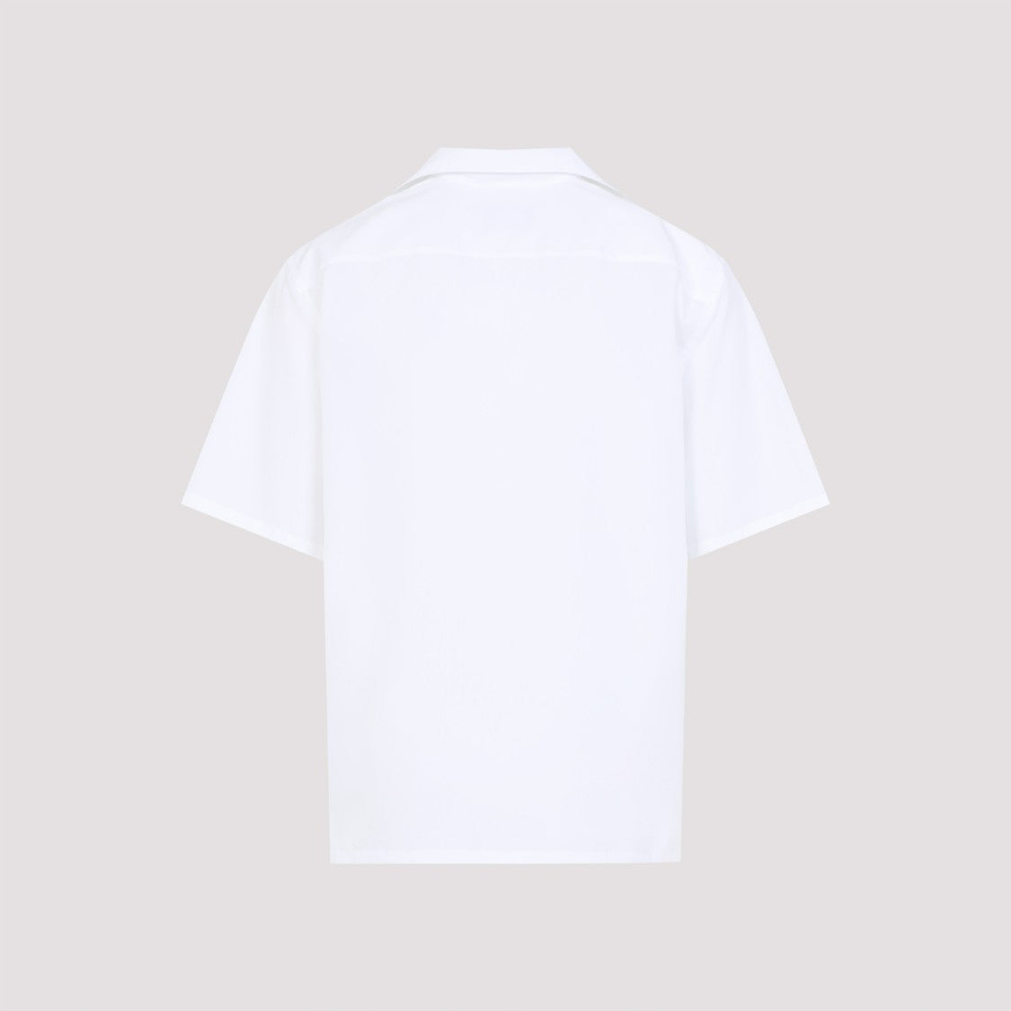 Prada Bowling Collar Short-Sleeve Cotton Shirt