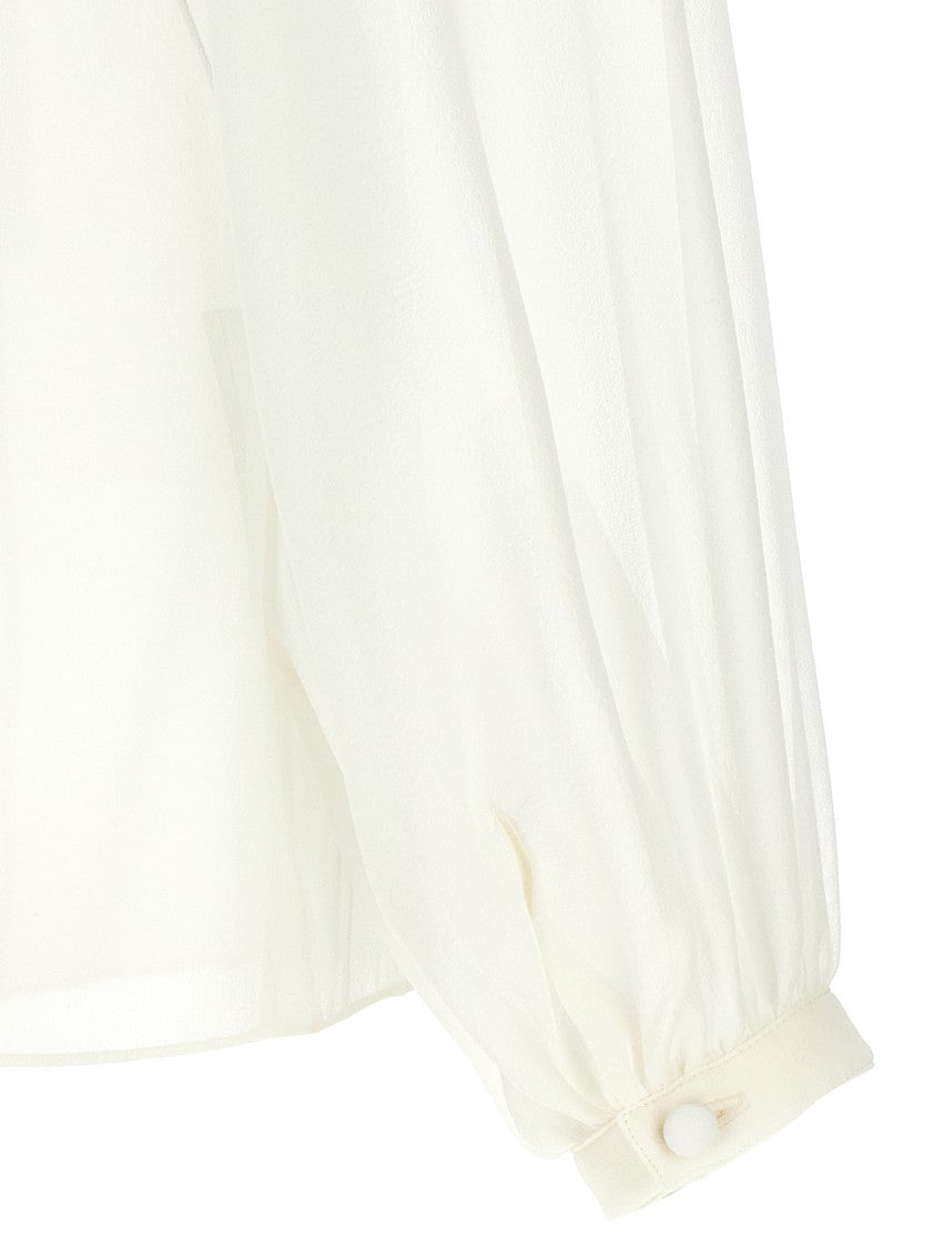 Tom Ford Silk Georgette Blouse With Adjustable Drawstring