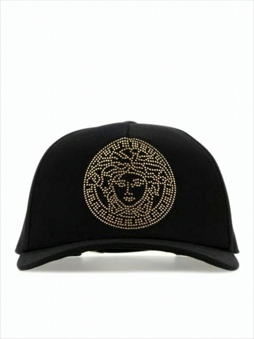 Versace Emblem-Studded Black Cotton Baseball Cap