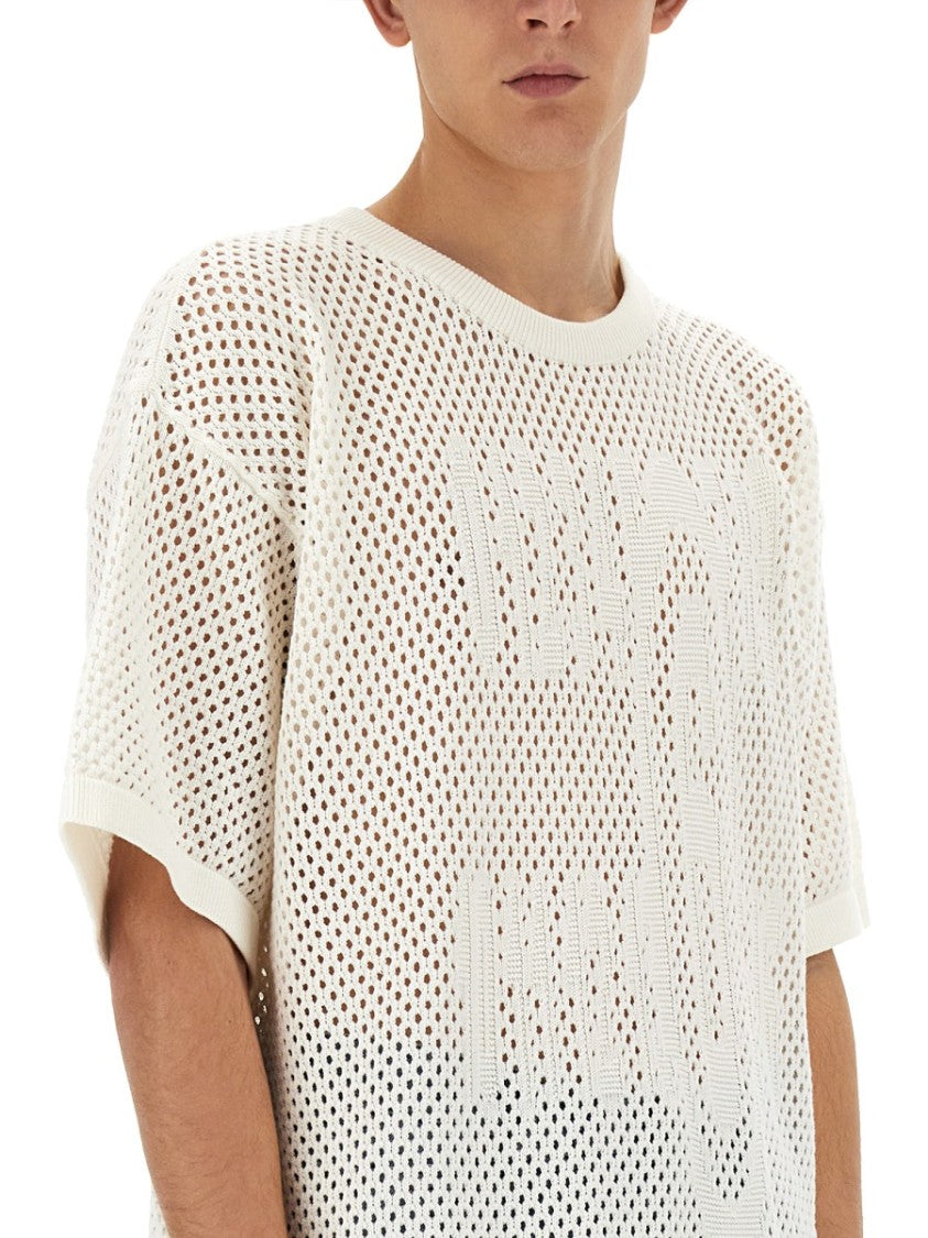 Mm6 By Maison Margiela Signature Logo T-Shirt In Italian Cotton