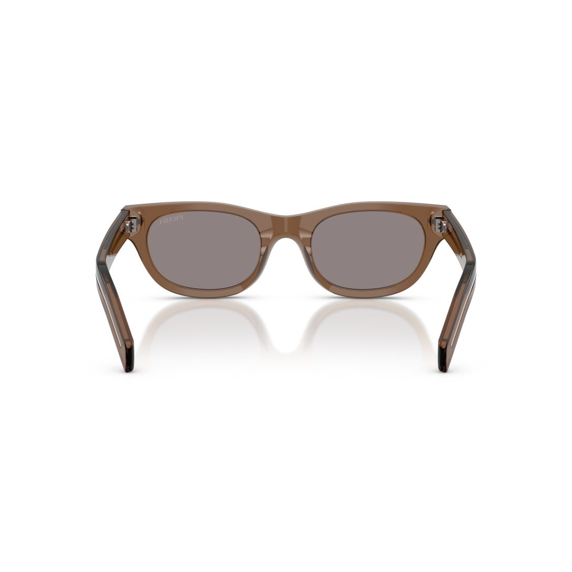 Prada 0Pr C09s Translucent Brown Acetate Rectangular Sunglasses