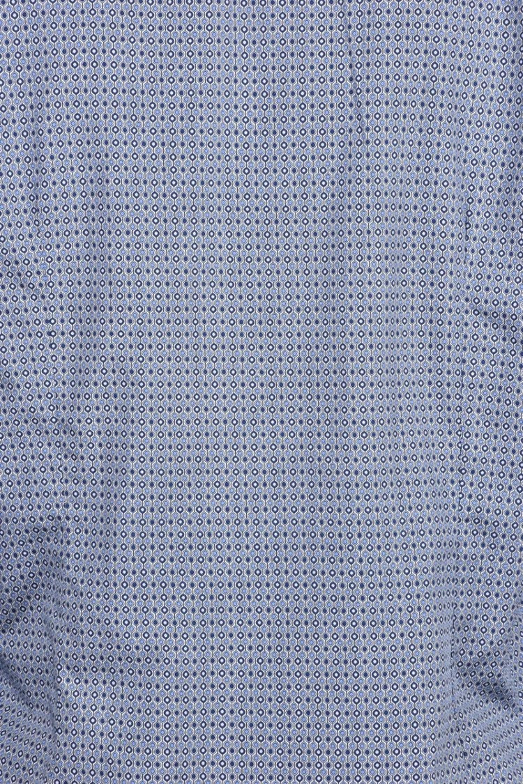 Himon's Blue Light Blue Geometric Shirt