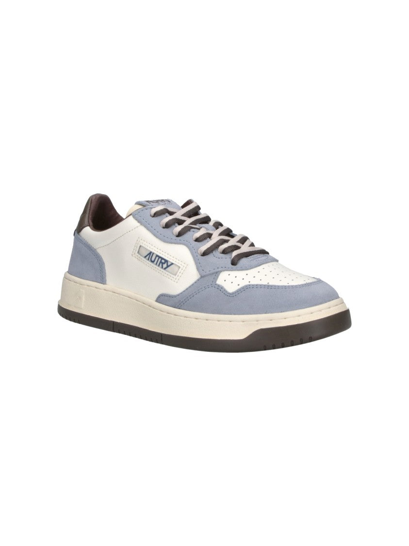 Autry White Medalist Blue Accent Leather Sneakers