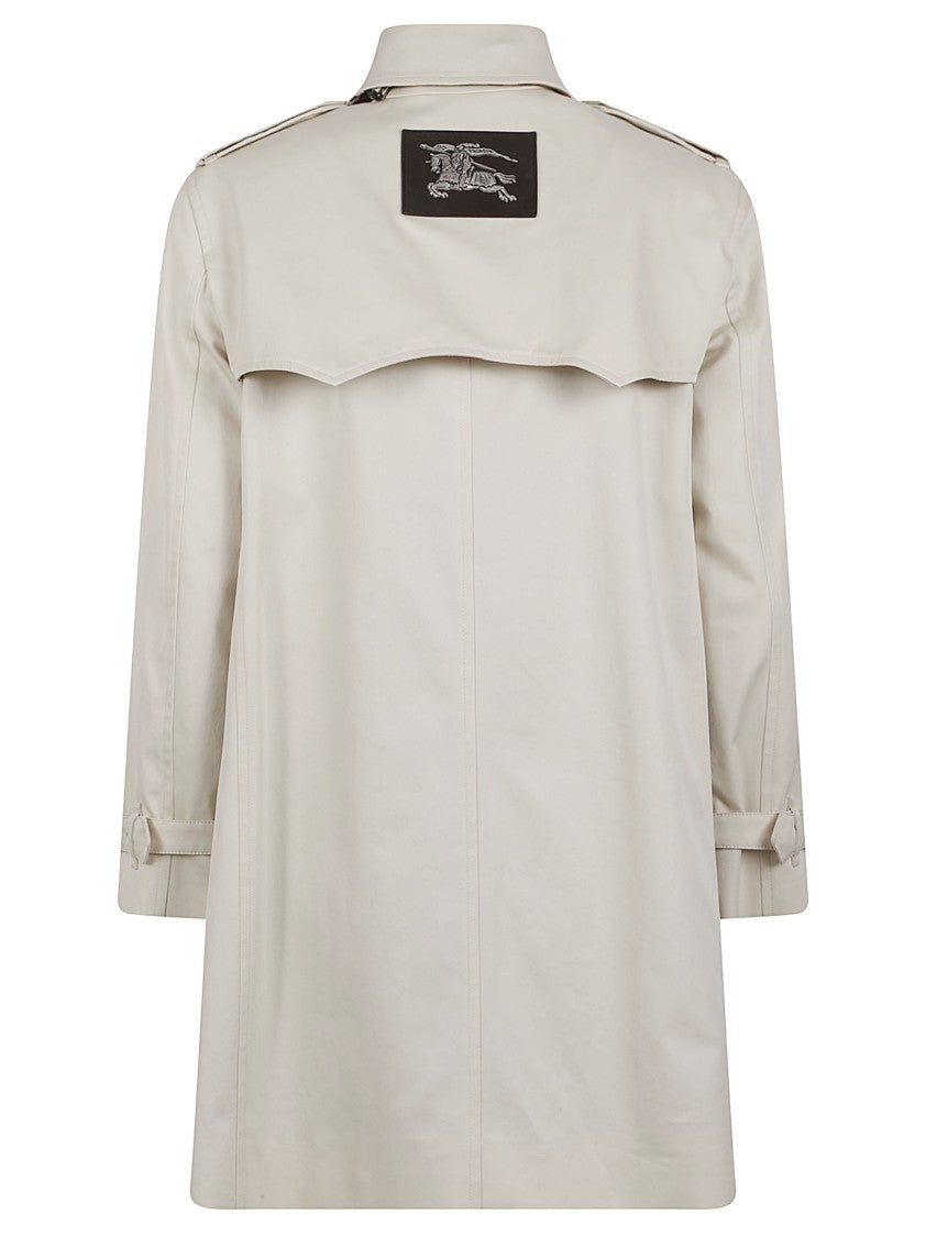 Burberry Double-Breasted Cotton Coat With Tortoiseshell Buttons