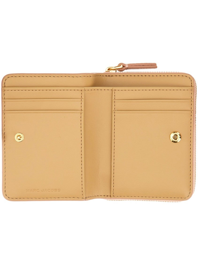 Marc Jacobs Pink Textured Leather Zip Around Mini Wallet