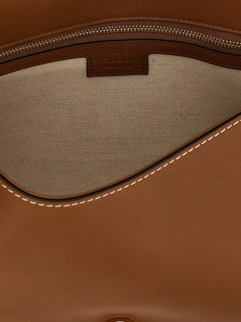 Gucci Arabella Leather Medium Handbag With Embossed Logo