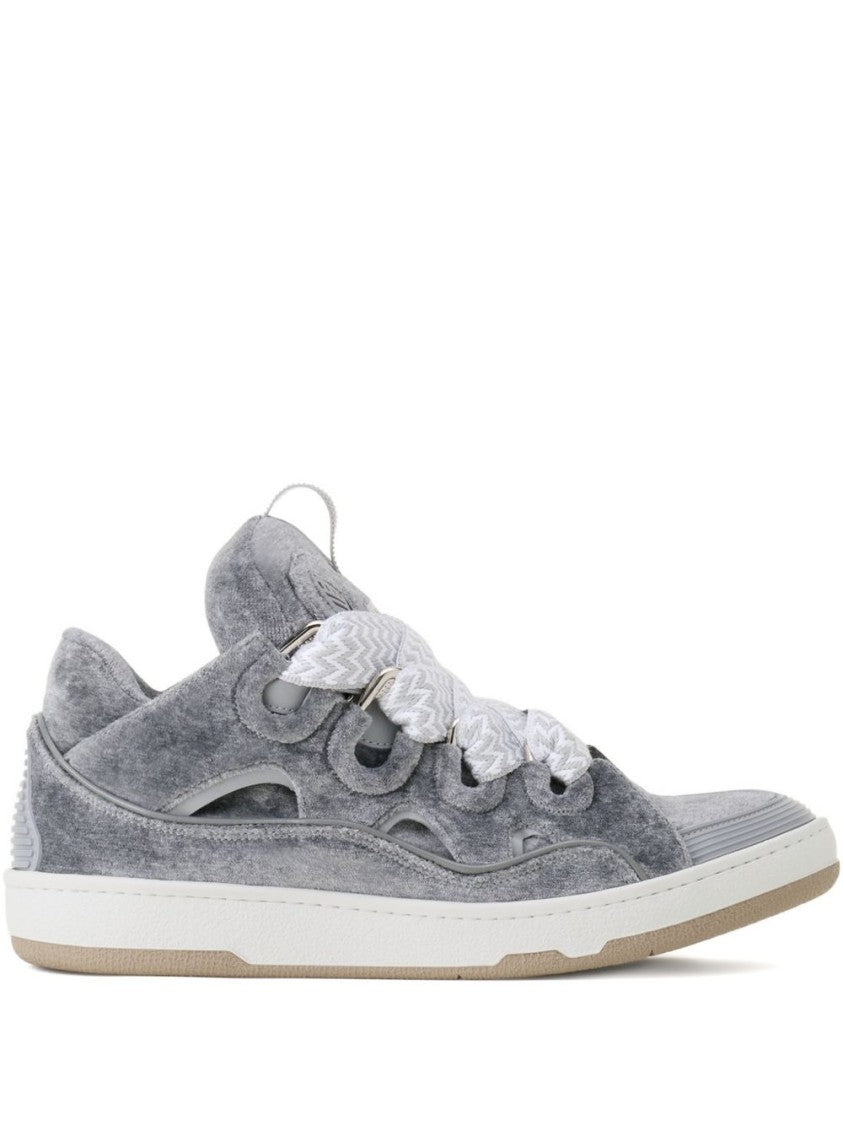 Lanvin Grey Cut-Out Ridged Rubber Sneakers