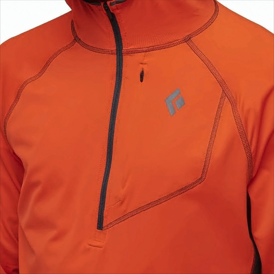 Black Diamond Long-Sleeve Activewear Top With Half-Zip And Hood
